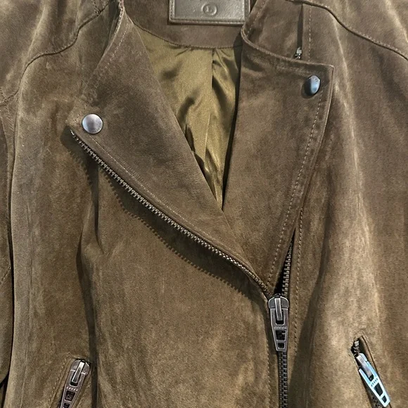 Khaki/Green Suede Jacket - Picture 2 of 3